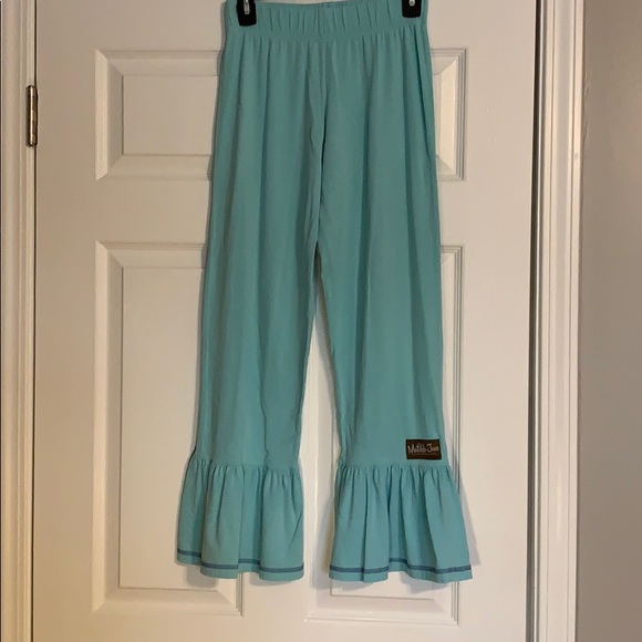 light blue ruffle pants